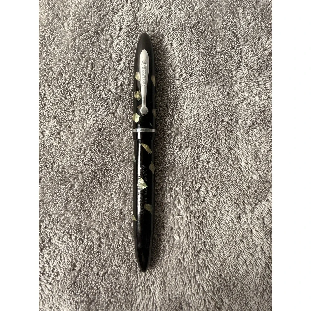 Vintage Sheaffer Jr Fountain Pen Black Abalone Shell Celluloid Missing Lever